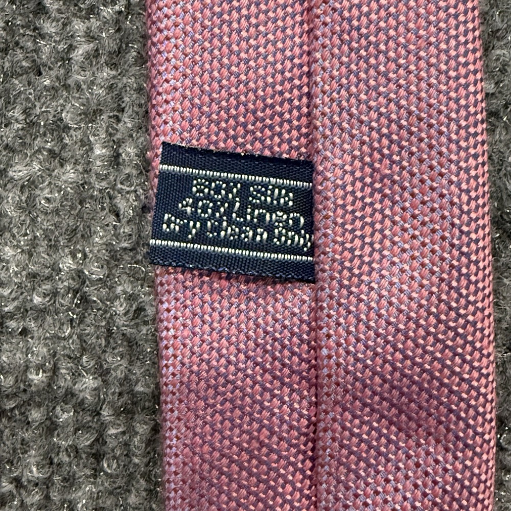 Vintage Turnbull & Asser London Silk Linen Tie Pink Textured Summer Wedding - Picture 3 of 7